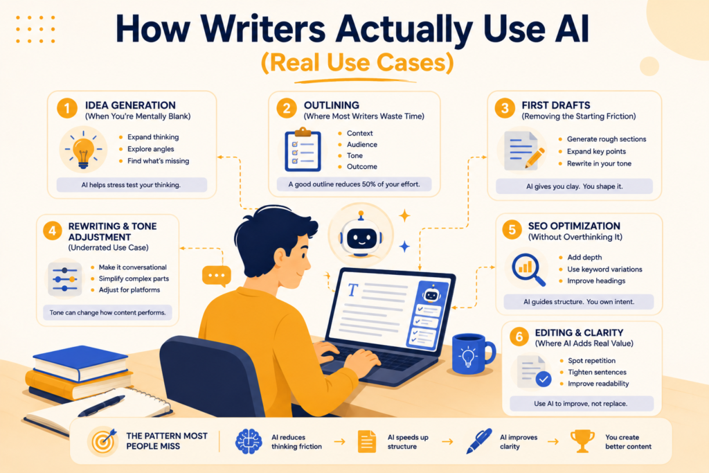 How Writers Actually Use AI (Real Use Cases)