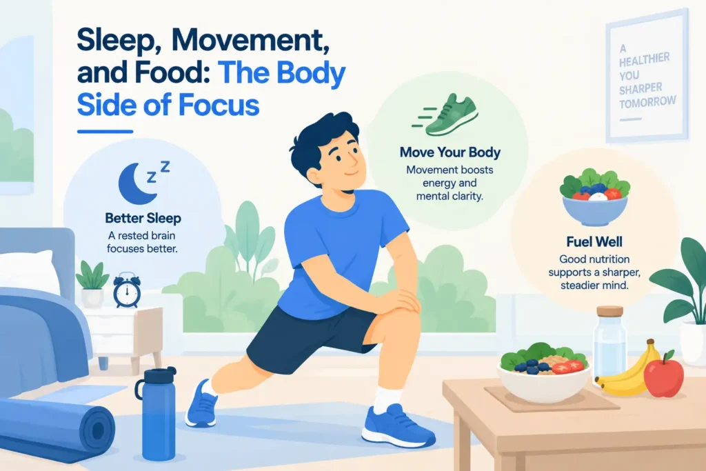 Sleep, Movement, and Food: The Body Side of Focus